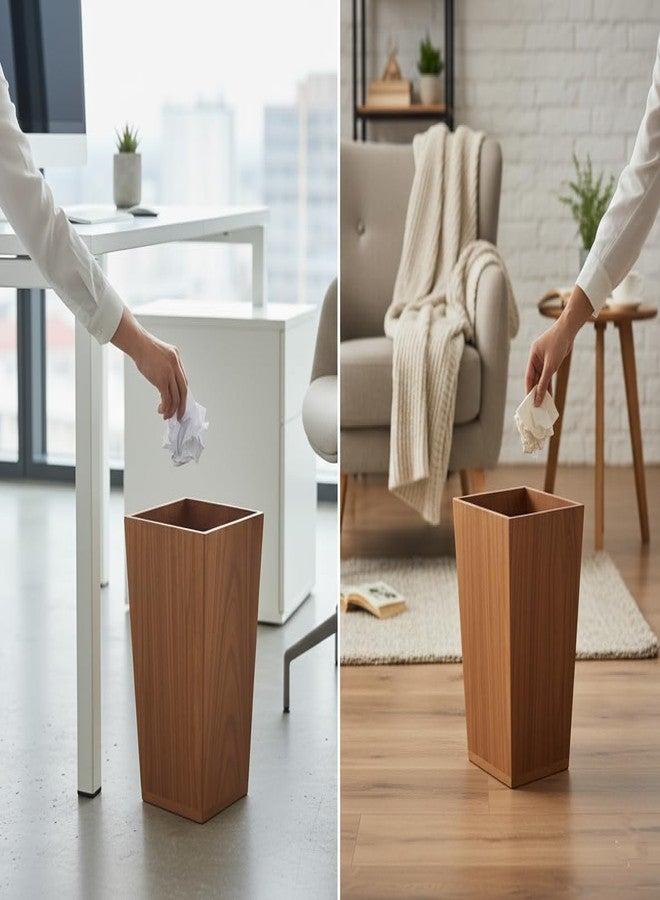 WOODKIT Handcrafted Sheesham Wood Dustbin - Eco-Friendly Wooden Trash Bin for Home, Office, or Bathroom - Stylish and Durable Waste Basket - Rustic Home Decor & Functional Storage Solution - Image 2